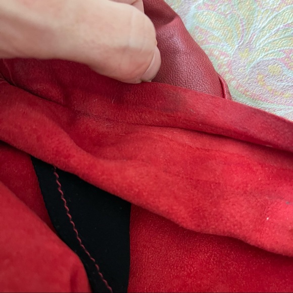 IRO red lamb leather shorts size 38 (6 US) - Picture 8 of 12